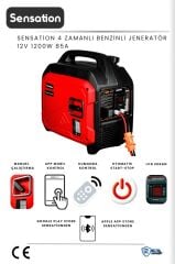 Sensation DC 12v Jeneratör 4 Zamanlı Benzinli - 1200W 85Ah