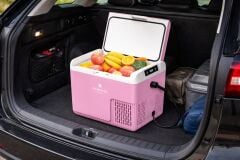 Evacool G20 18 Litre 12/24V Kompresörlü Mobil Araç Buzdolabı Pembe